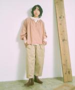 ナチュラルピーチワッシャービエラ　ブラウス